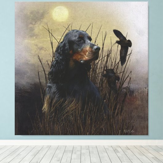 Toile Gordon Setter, compagnon de chasse (Insitu (Plancher de Bois))