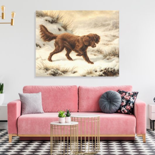 Toile Gordon Setter Dog dans un paysage hivernal enneigé (Insitu(Salon))