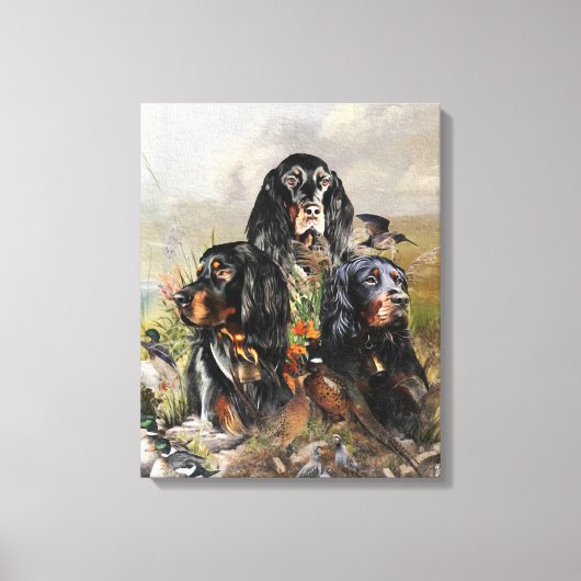 Toile Gordon Setters, Passion pour les oiseaux, Art (Recto)