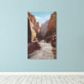 Toile Gorge Royale, CO - Vue du train, Rivière (Insitu (Plancher de Bois))