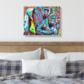 Toile Gorilla Ape Famille jungle Abstraite Animaux Art (Insitu(Chambre))