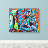 Toile Gorilla Ape Famille jungle Abstraite Animaux Art (Insitu (Plancher de Bois))