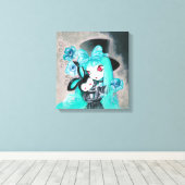 Toile Goth Girl Sweet avec lapin pour animaux (Insitu (Plancher de Bois))