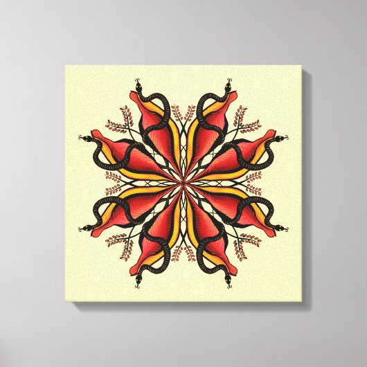 Toile Goth Snakes Flower Tattoo Style (Recto)