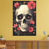 Toile Gothic Floral Skull - Stylized Skull (Insitu(Salon))