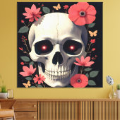 Toile Gothic Floral Skull - Stylized Skull (Insitu(Salon))