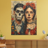 Toile Gothique mexicaine esthétique, visage crâne, dia d (Insitu(Salon))