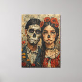 Toile Gothique mexicaine esthétique, visage crâne, dia d (Recto)