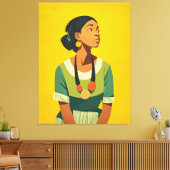 Toile Grace en vert et or (Insitu(Salon))