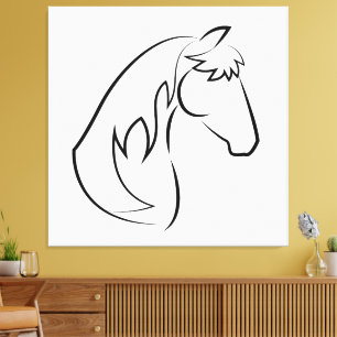 Toile Grâce Majestueuse – Art minimaliste de cheval en l
