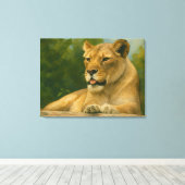 Toile Grace Skybound - Lioness sur la haie (Insitu (Plancher de Bois))