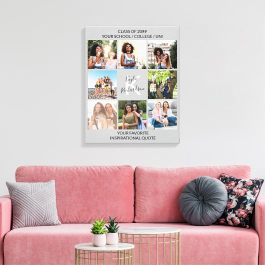 Toile Graduation 8 Collage de photos et citation gris (Insitu(Salon))