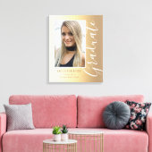Toile Graduation Gold Script élégant Photo moderne (Insitu(Salon))