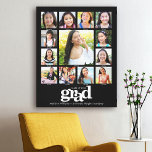 Toile Graduation K-12 Photo Collage Moderne Gras Noir<br><div class="desc">Soyez fier, réjouissez-vous et présentez cette étape importante de votre grade favori. Créez cette élégante, simple, moderne, personnalisée diplôme d'études secondaires K - 12 photo collage peinture murale pour un souvenir que vous serez toujours chérir. Un visuel ludique et audacieux, graphique, typographie blanche, ainsi que leur nom, année de classe,...</div>