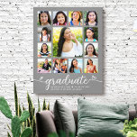 Toile Graduation K-12 Script moderne Photo Collage Gris<br><div class="desc">Soyez fier, réjouissez-vous et présentez cette étape importante de votre grade favori. Créez cette vilaine, étonnante, simple, moderne, personnalisée fin d'études secondaires K - 12 photo collage peinture murale pour un souvenir que vous serez toujours chérir. Un visuel amusant et ludique de l'écriture manuscrite blanche et des coeurs mignons et...</div>