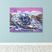 Toile Graffiti à tête bleue (Insitu (Plancher de Bois))