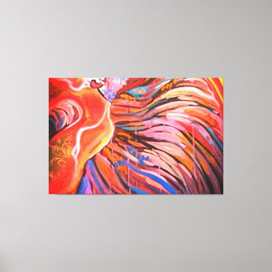 TOILE "GRAFFITI ABSTRAIT BLUE ORANGE ART" (Recto)