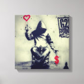 Toile Graffiti argent ou amour (Recto)