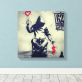 Toile Graffiti argent ou amour (Insitu (Plancher de Bois))