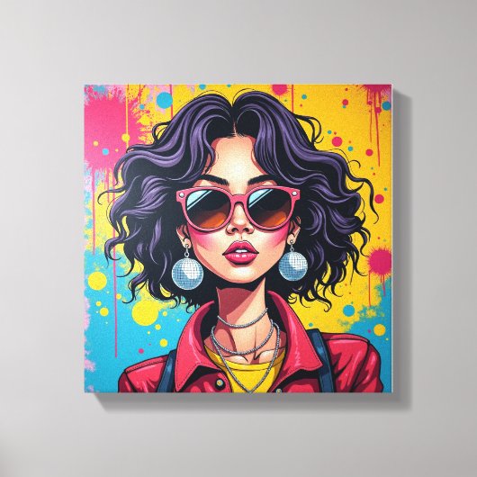 Toile Graffiti Chic Girl Canvas Mur Art pour Salle de do (Recto)