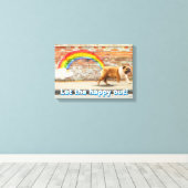 Toile Graffiti Chien et Arc-en-ciel (Insitu (Plancher de Bois))