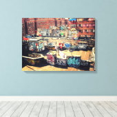 Toile Graffiti chinois sur le toit (Insitu (Plancher de Bois))