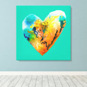 Toile Graffiti coeur aquarelle art (Insitu (Plancher de Bois))