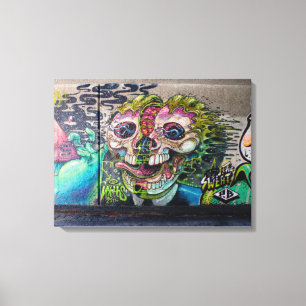 Toile Graffiti Crazy Type Horror Skull