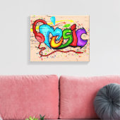 Toile Graffiti de musique colorée cool (Insitu(Salon))