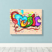 Toile Graffiti de musique colorée cool (Insitu (Plancher de Bois))
