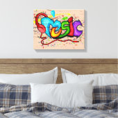 Toile Graffiti de musique colorée cool (Insitu(Chambre))