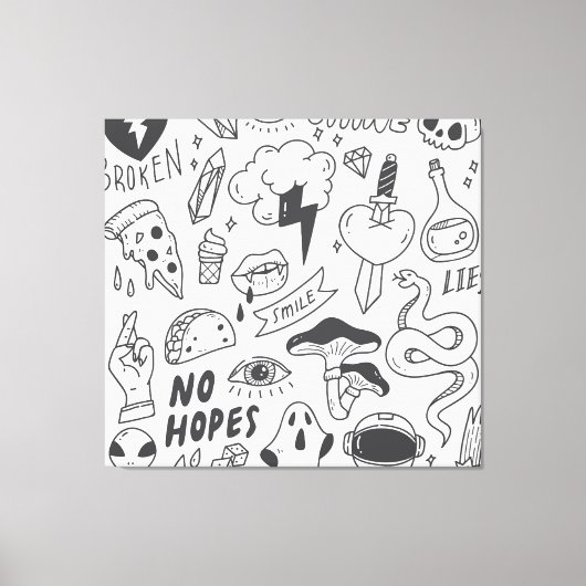 Toile Graffiti mignon : Doodle Art Set. (Recto)