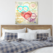 Toile Graffiti Paix et Amour Imprimer (Insitu(Chambre))