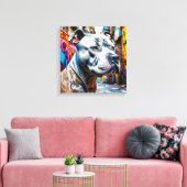 Toile Graffiti Street Art Brindle Pitbull Lover (Insitu(Salon))