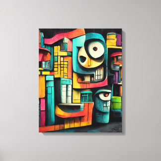 Toile Graffiti sur peinture 3d Arrière - plan noir