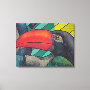 Toile Graffiti Toucan coloré