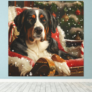 Toile Grand Bouvier Suisse Noël Festif