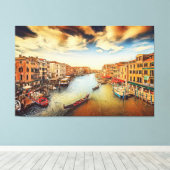 Toile Grand canal de Venise avec gondoles (Insitu (Plancher de Bois))