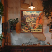 Toile Grand Canyon Retro Design de voyage