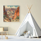 Toile Grand Canyon Retro Design de voyage