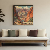 Toile Grand Canyon Retro Design de voyage