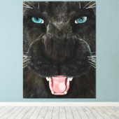 Toile Grand Chat Panther Noir (Insitu (Plancher de Bois))