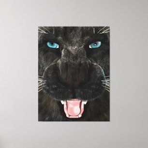 Toile Grand Chat Panther Noir
