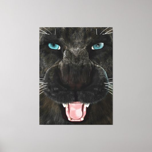 Toile Grand Chat Panther Noir (Recto)