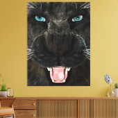 Toile Grand Chat Panther Noir (Insitu(Salon))