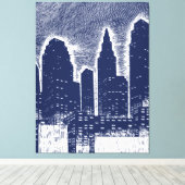 Toile Grand City Night Lights cityscape skyline (Insitu (Plancher de Bois))