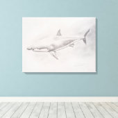 Toile Grand dessin de requin blanc (Insitu (Plancher de Bois))