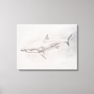 Toile Grand dessin de requin blanc