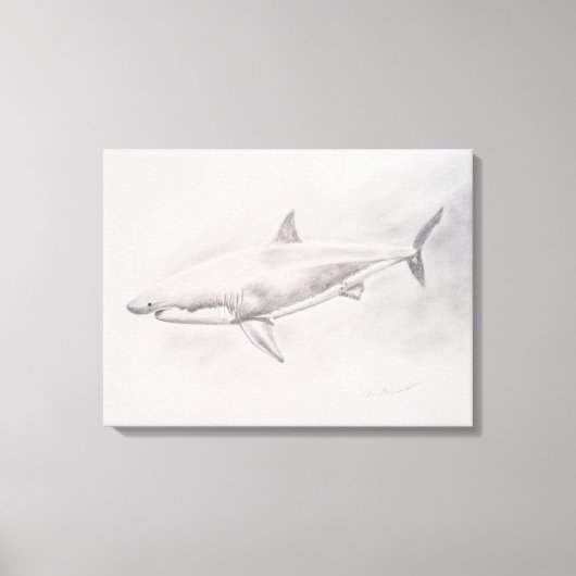 Toile Grand dessin de requin blanc (Recto)