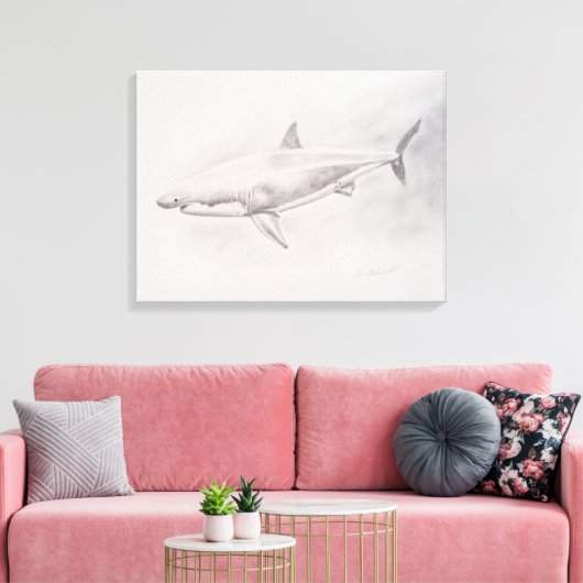 Toile Grand dessin de requin blanc (Insitu(Salon))